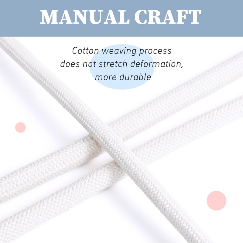 TORMEN Replacement Drawstrings Drawcords 51IN Cotton Drawstring Cord with Easy Adjustable Easy to Install Perfect for Hoodies Activewear(1 Pcs White) - Image 3